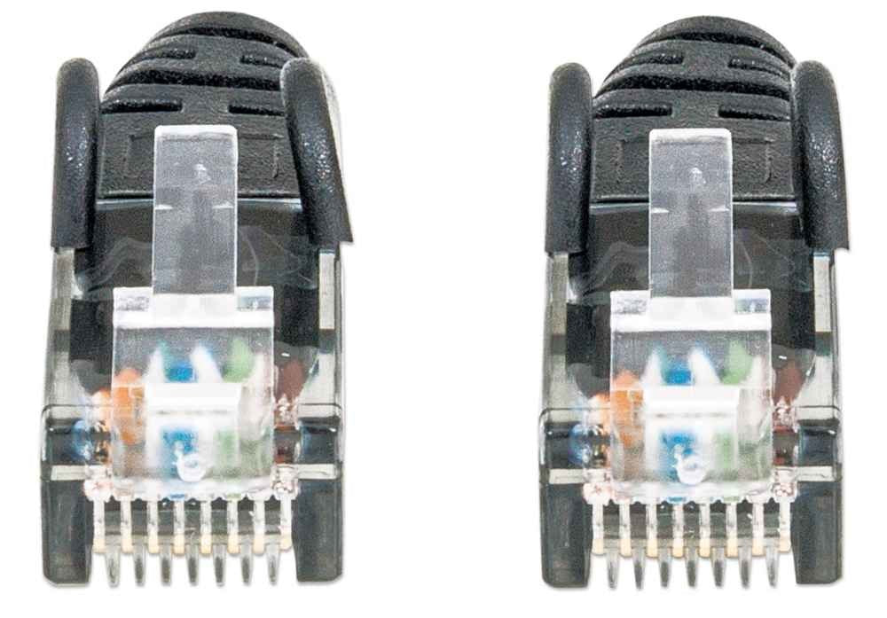 Intellinet Network Patch Cable, Cat6, 3m, Black, CCA, U/UTP, PVC, RJ45, Gold Plated Contacts, Snagless, Booted, Lifetime Warranty