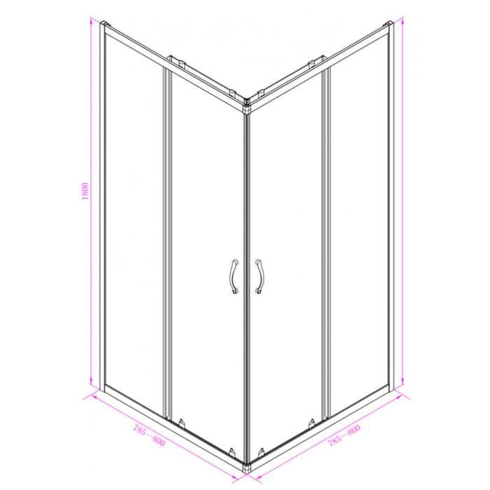 SQUARE SHOWER CABIN CLEO 80*80