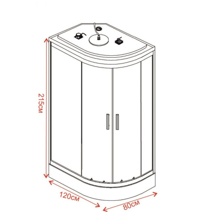 HYDROMASSAGE SHOWER CABIN LINDA LEFT NEW