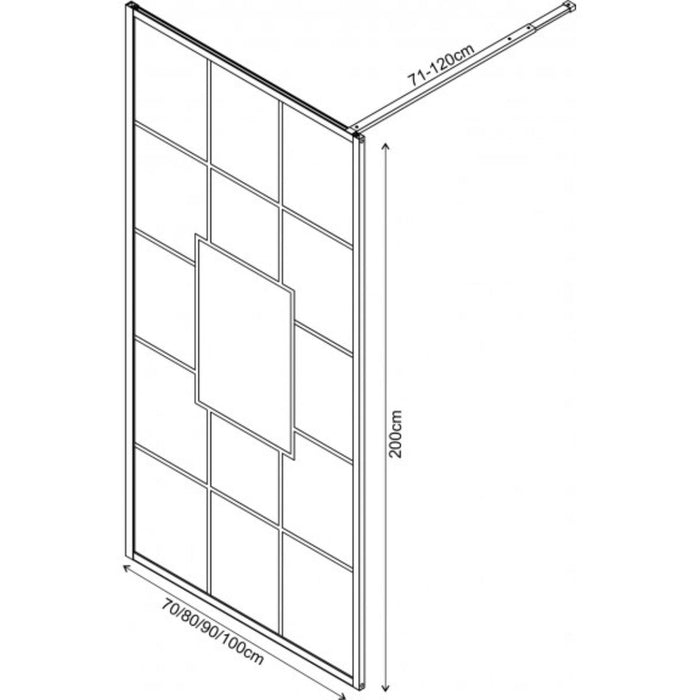 STATIONARY SCREEN 80X200 BLACK PROFILE