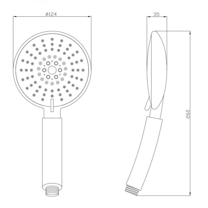 SHOWER HANDSET 5 FUNCTIONS 7314G IC