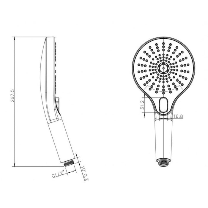 SHOWER HANDSET 3 FUNCTIONS ICH 7315