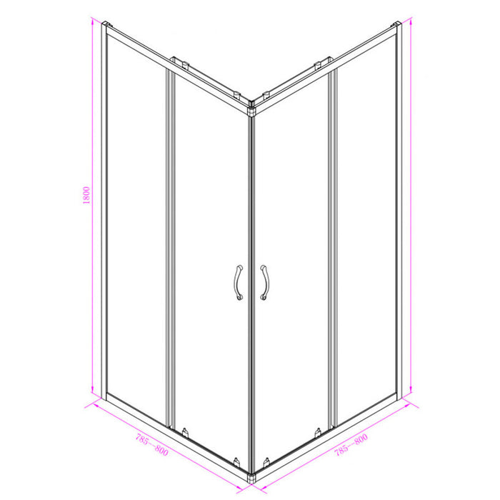 SHOWER CABIN 80X80 INTER CERAMIC BLAKE
