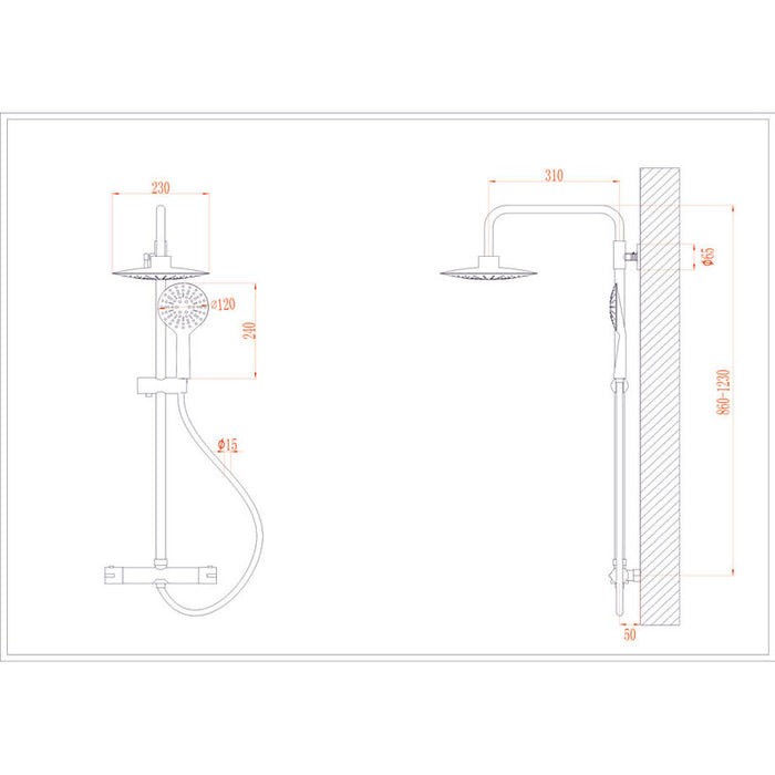 INTER CERAMIC THERMOSTAT SHOWER SYSTEM SOLANGE 6221