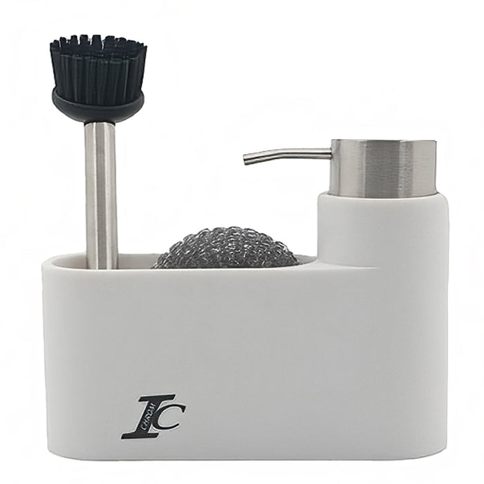 LIQUID SOAP DISPENSER WITH BRUSH HOLDER WHITE INTER CERAMIC