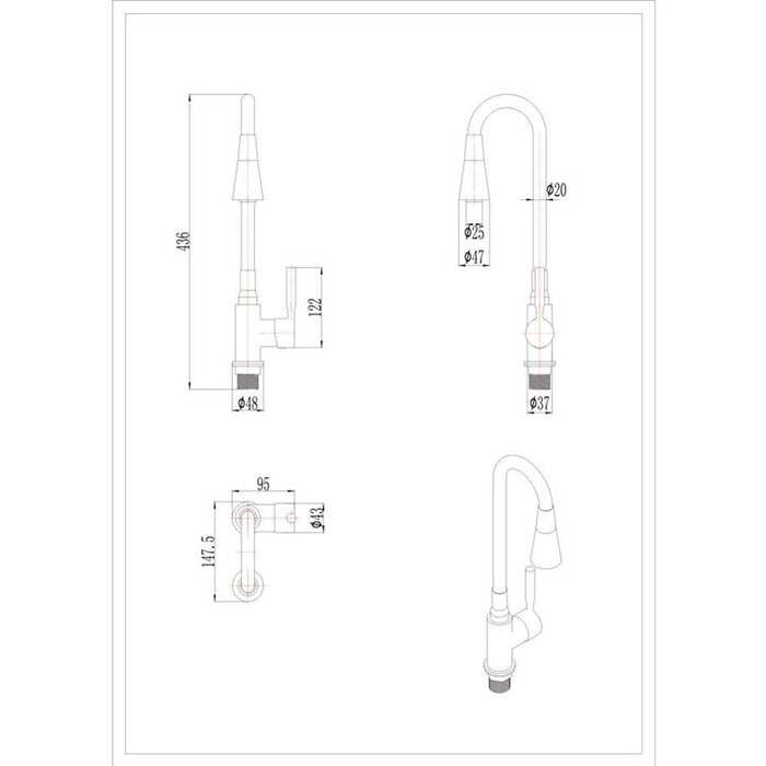 KITCHEN MIXER INTER CERAMIC HAVANA WHITE