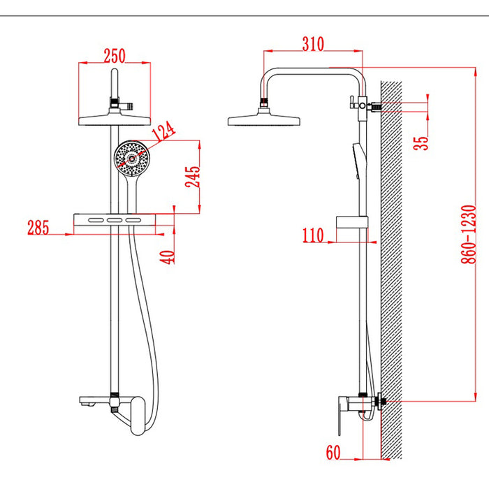 SHOWER SYSTEM INTER CERAMIC KAYA