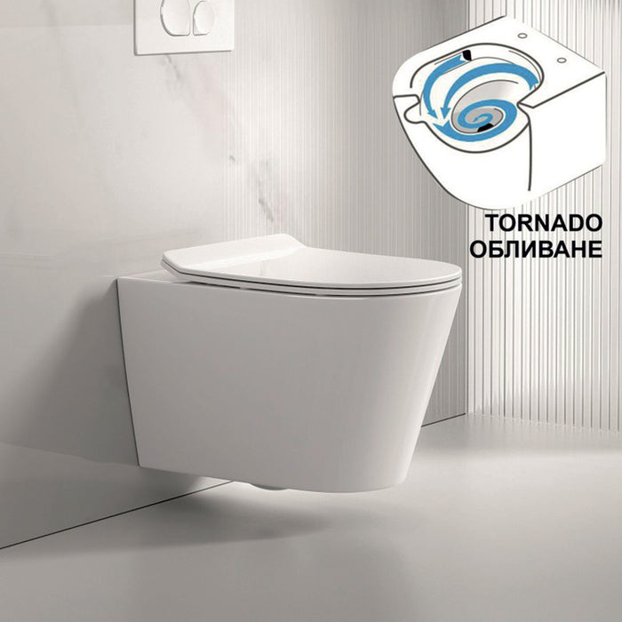 WALL-MOUNTED TOILET SET WITH SEAT INTER CERAMIC TORNADO 5237