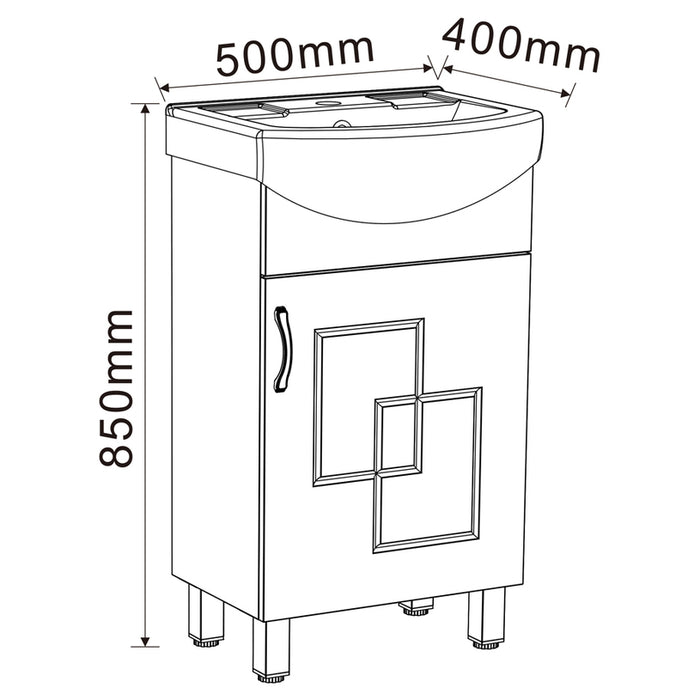 BATHROOM CABINET WITH WASHBASIN INTER CERAMIC EVORA