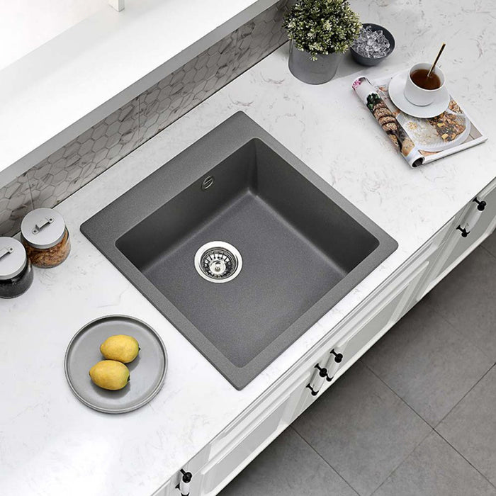 GRANITE KITCHEN SINK 5050 INTER CERAMIC SQUARE 50X50X20 CM GRAY