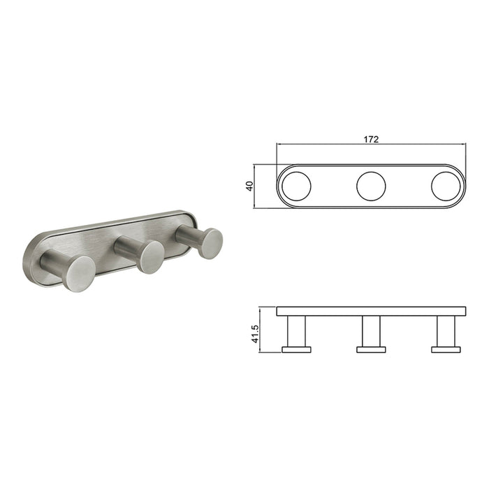 TRIPLE BATHROOM HANGER INTER CERAMIC LUSSO