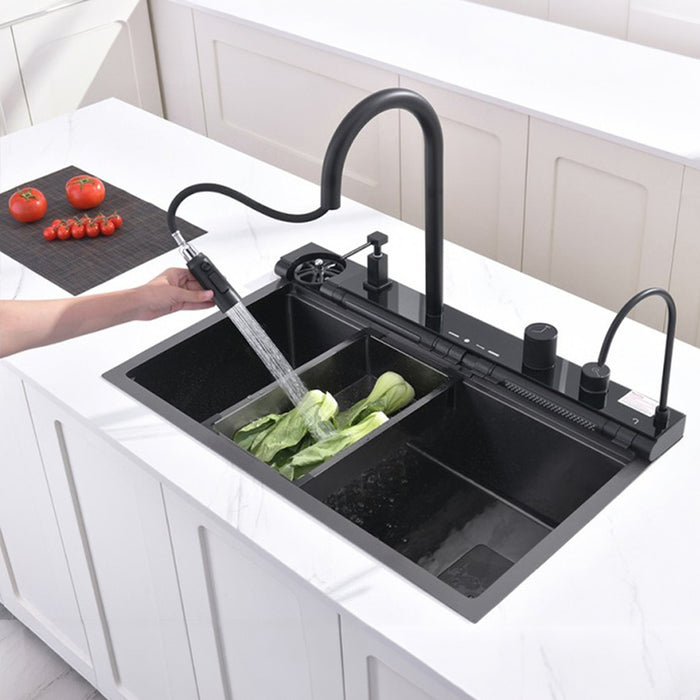 SINK SET WITH FILTERING SYSTEM AND ADDITIONAL FUNCTIONS INTER CERAMIC AQUARIS HAND MADE PVD