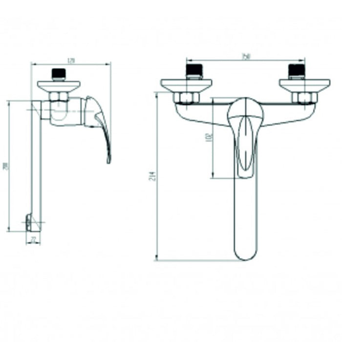 WALL MIXER FOR KITCHEN INTER CERAMIC ECO