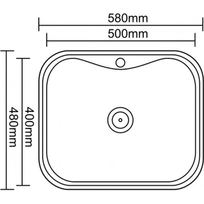 KITCHEN SINK INTER CERAMIC ICK 5848 58X48X20 CM.