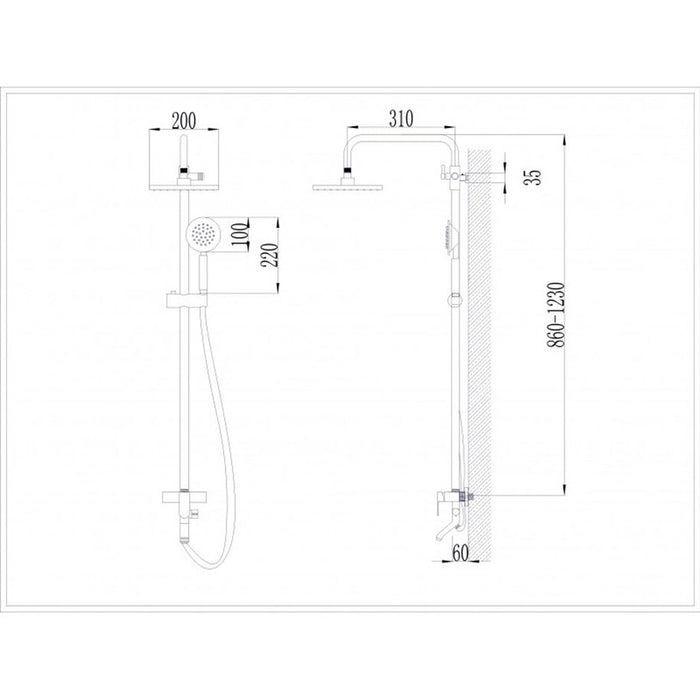 SHOWER SYSTEM INTER CERAMIC AVA 6326