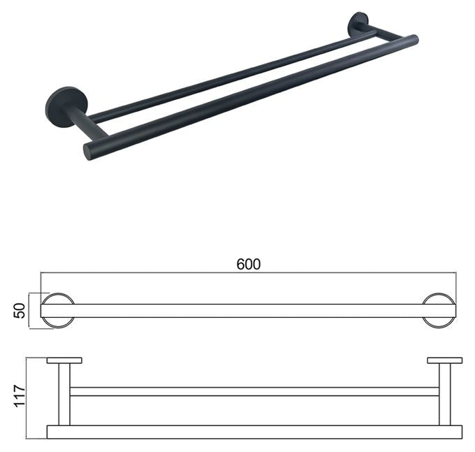 DOUBLE TOWEL HOLDER INTER CERAMIC LUSSO