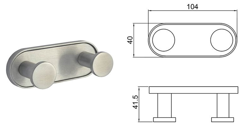 DOUBLE BATHROOM HANGER INTER CERAMIC LUSSO