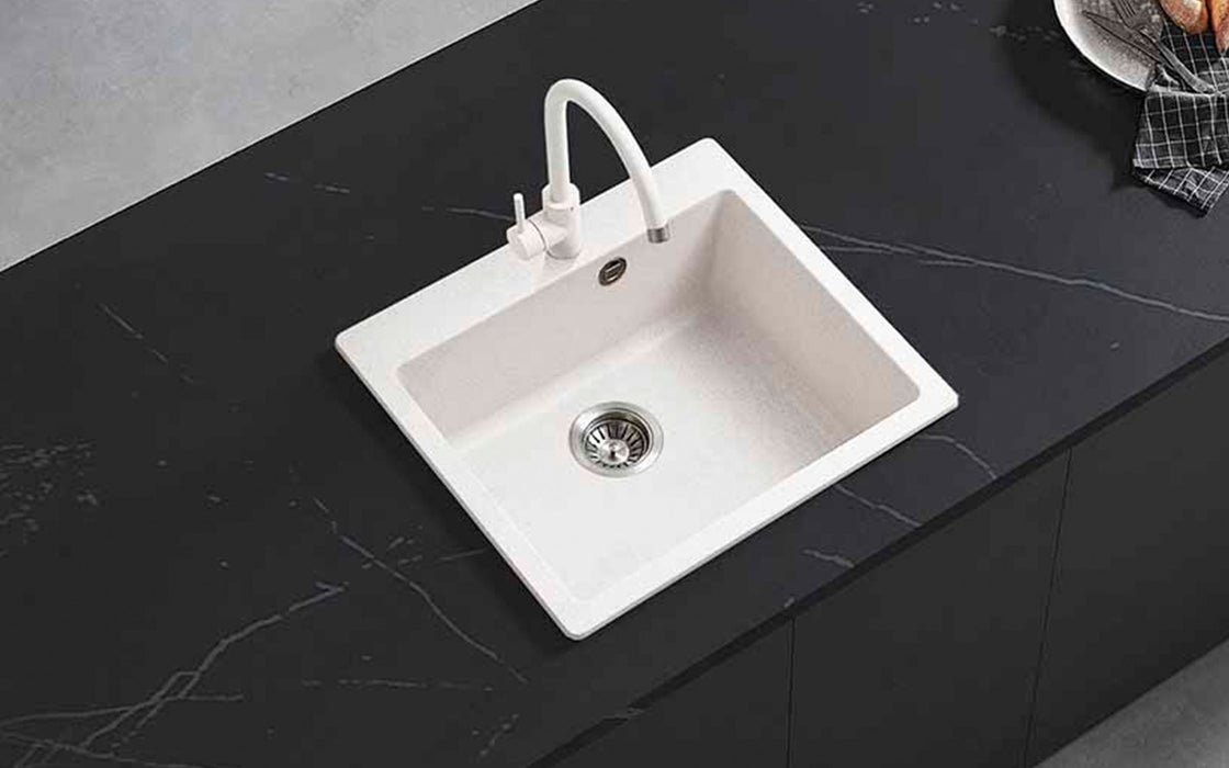GRANITE KITCHEN SINK INTER CERAMIC 8304 57X50X22 CM WHITE