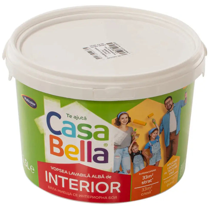 INTERIOR PAINT WHITE 2.5 L CASA BELLA - Бели интериорни бои<<<Интериорни бои<<<Подови и стенни