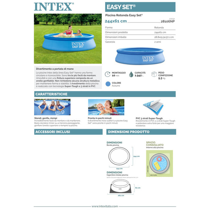 POOL Φ244X61CM INTEX 28106NP