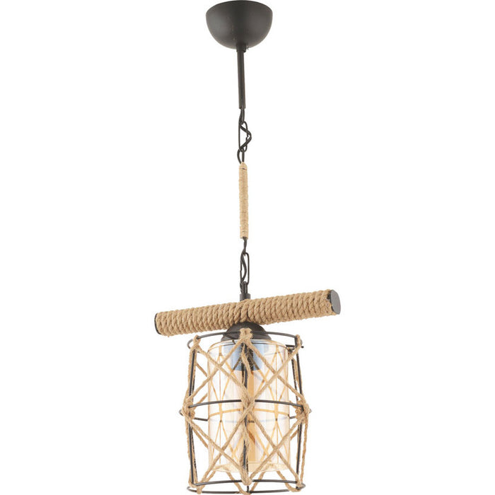 CHANDELIER E27 BLACK + ROPE SMOKE CUP INTO DJUNA