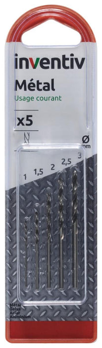 DRILL BIT SET METAL 1-3 5PCS INVENTIV