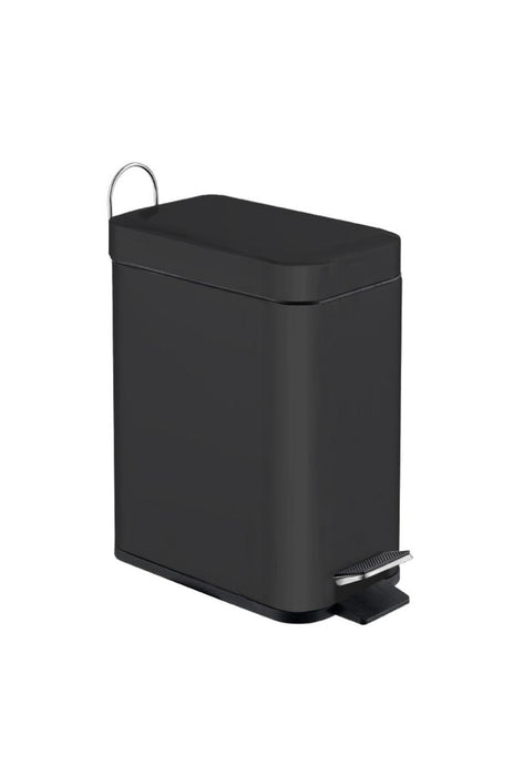 BASKET WITH PEDAL 5L METAL BLACK MAT