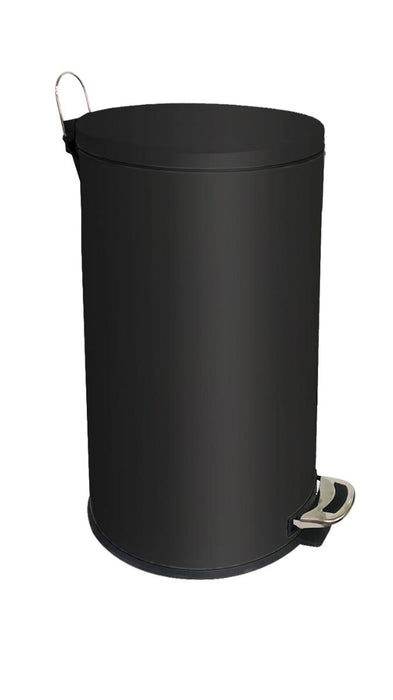 BASKET WITH PEDAL 30L METAL BLACK MAT