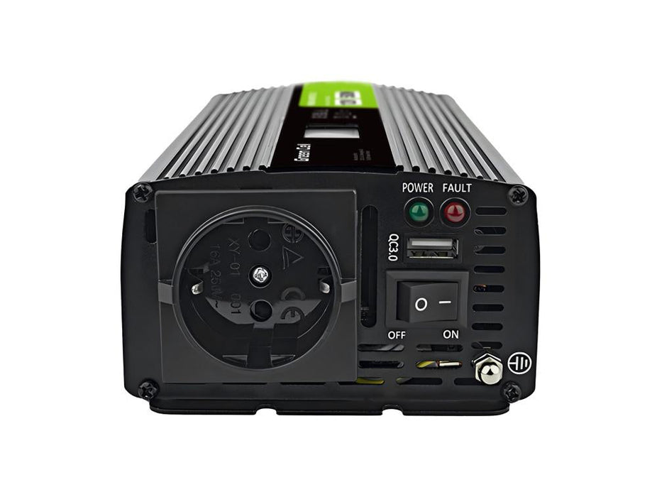 Inverter GREEN CELL 12/220V DC/AC 500W/1000W INVGC12P500LCD LCD Pure sine wave - Инвертори<<<Непрекъсваеми