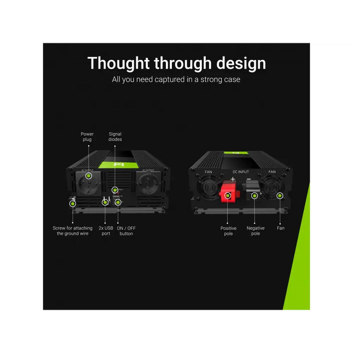 Inverter GREEN CELL 24V/2000W pure sine wave - Инвертори<<<Непрекъсваеми токозахранващи