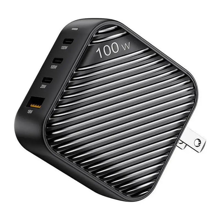 INVZI GanHub 3x USB-C + USB wall charger 100W EU/UK/AU/US (black) - mains chargers<<<Chargers<<<GSM