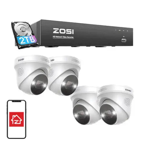 IP Camera ZOSI C225 4 pcs WiFi 5MP + NVR 8ch + 2TB HDD - IP cameras<<<Smart Home<<<InnproXML