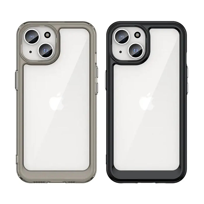 iPhone 15 Outer Space Reinforced Case with Flexible Frame - Black - Cell phone cases and covers<<<HurtelXML