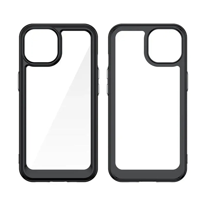 iPhone 15 Outer Space Reinforced Case with Flexible Frame - Black - Cell phone cases and covers<<<HurtelXML