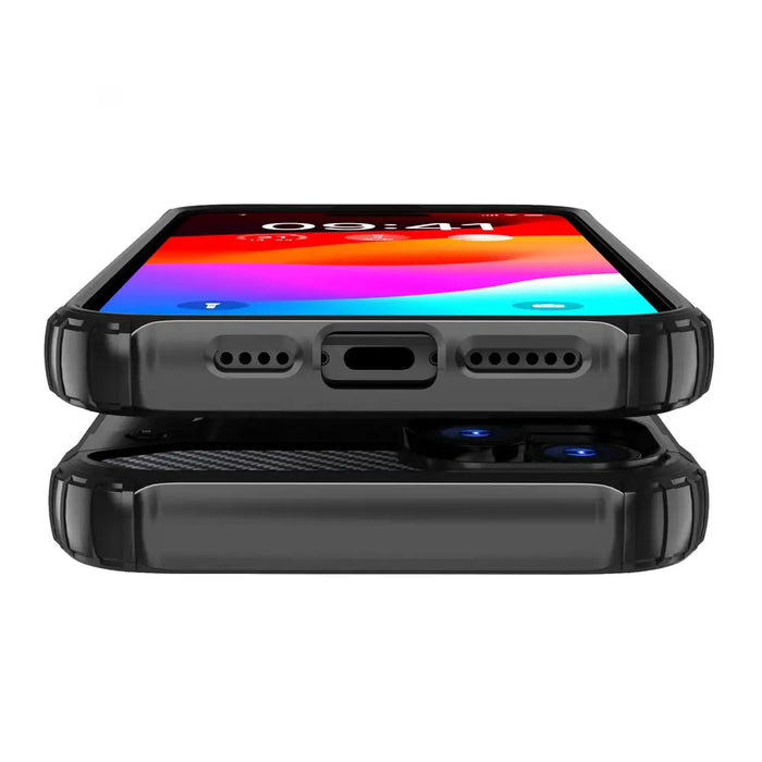 iPhone 15 Plus Hybrid Armor case - black - Cell phone cases and covers<<<HurtelXML