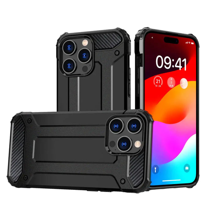 iPhone 15 Pro Hybrid Armor case - black - Cell phone cases and covers<<<HurtelXML