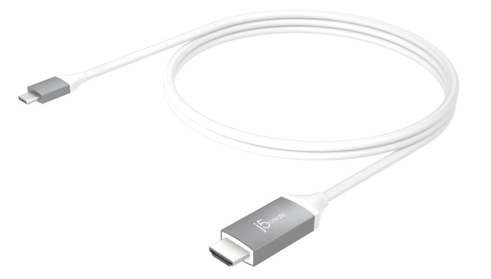 Cable j5create JCC153G, USB-C male - HDMI male, 1.8 m, White