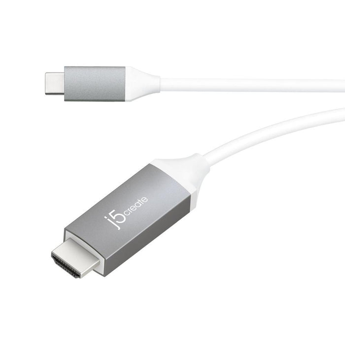 Cable j5create JCC153G, USB-C male - HDMI male, 1.8 m, White