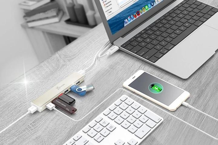 Hub 7-port J5 Create USB-C JCH377, USB 3.0, 1:7, White
