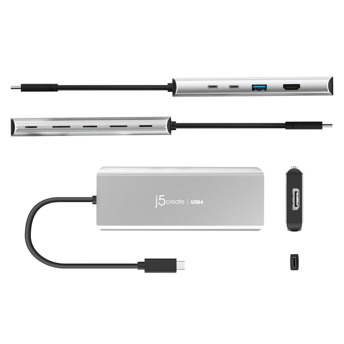 5-port hub j5create JCD401 USB4 Dual 4K Multi-port USB-C, 4K HDMI