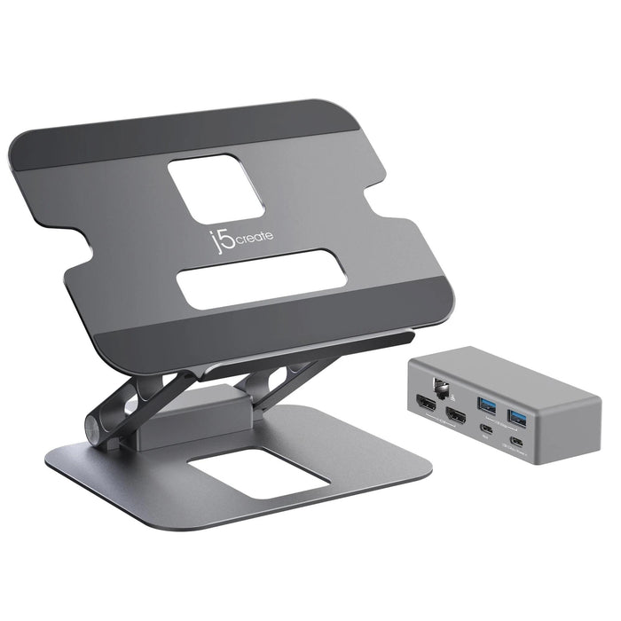 Laptop stand with docking station j5create JTS427, up to 16", USB-C, HDMI, 4K