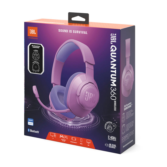 JBL Quantum 360 Purple Wireless Gaming Headphones with Microphone
