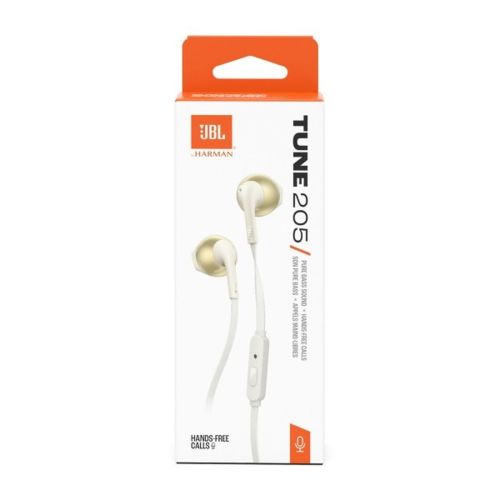 JBL Tune 205 In-Ear Wired Headphones Gold EU