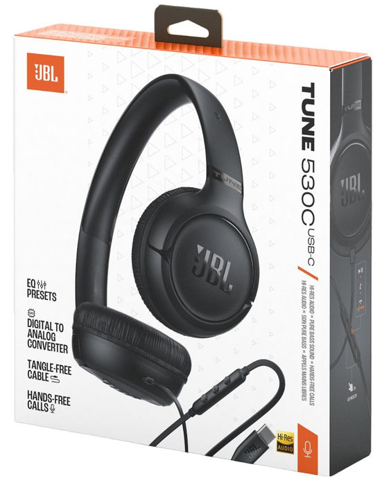 JBL TUNE 530C BLK USB-C Wired on-ear headphones