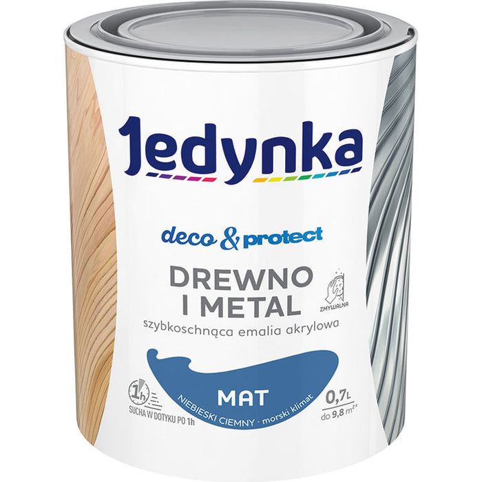 QUICK DRY ACRYLIC ENAMEL LACQUER DARK BLUE MATTE 700 ML JEDYNKA