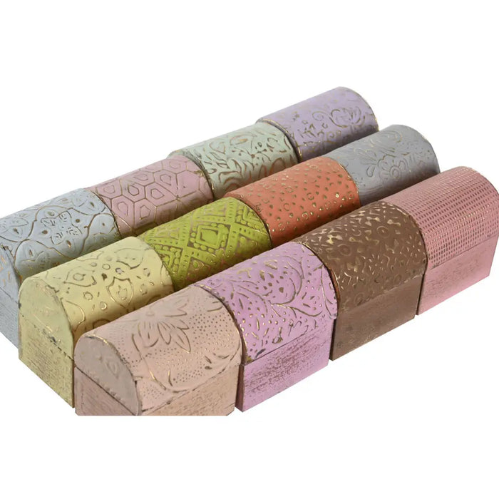 Jewelry box DKD Home Decor Multicolour Metal Mango wood 4 x 5 x 5 cm (12 Units) - Декорация и Осветление<<<Дом