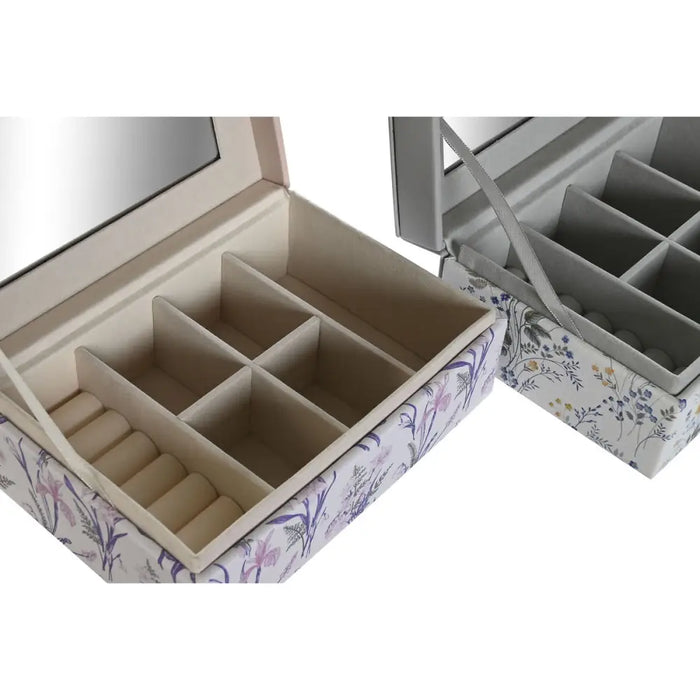 Jewelry box DKD Home Decor White Grey Lilac Polyurethane 18 x 12,5 x 7,5 cm (2 Units) - Декорация и Осветление<<<Дом