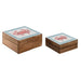 Jewelry box Home ESPRIT Multicolour Mango wood 17,5 x 17,5 x 8 cm (2 Units) - Декорация и Осветление<<<Дом