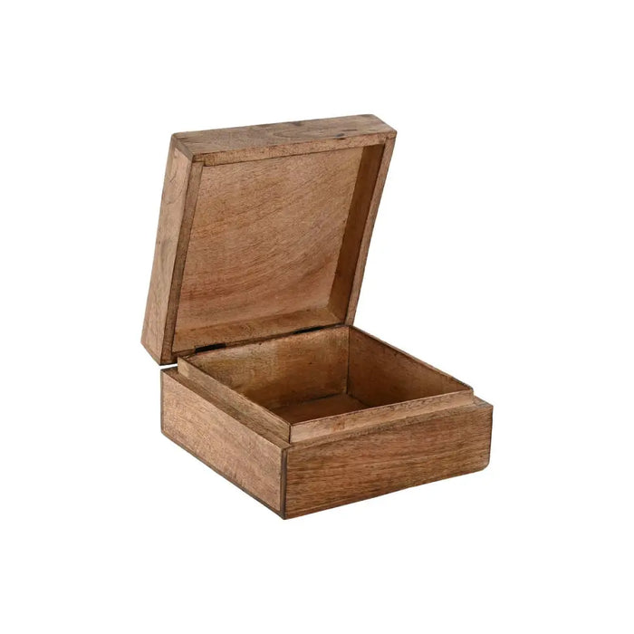 Jewelry box Home ESPRIT Multicolour Mango wood 17,5 x 17,5 x 8 cm (2 Units) - Декорация и Осветление<<<Дом