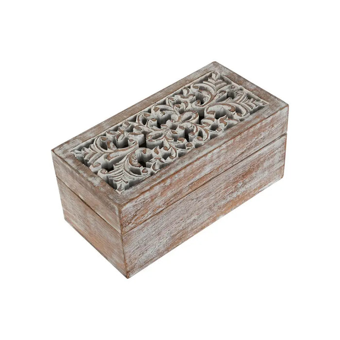 Jewelry box Home ESPRIT White Natural Mango wood (2 Pieces) - Декорация и Осветление<<<Дом Градина<<<BigBuy&&&Други